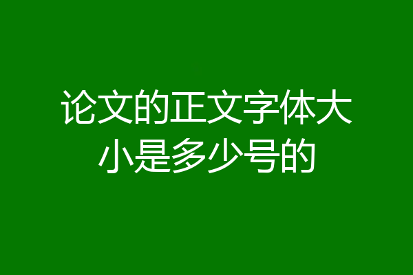 论文的正文字体大小是多少号的