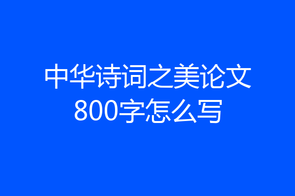 中华诗词之美论文800字怎么写