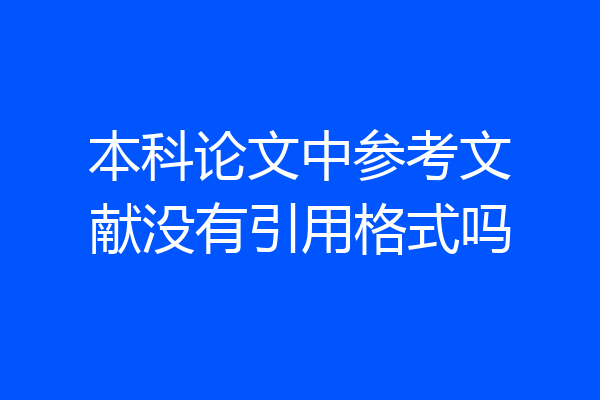 本科论文中参考文献没有引用格式吗