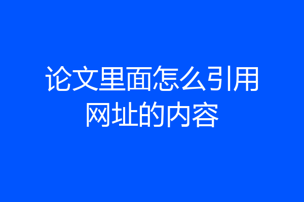 论文里面怎么引用网址的内容