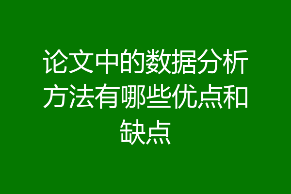 论文中的数据分析方法有哪些优点和缺点