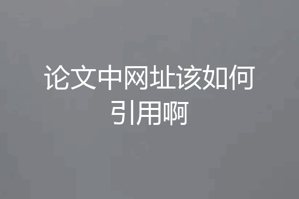 论文中网址该如何引用啊