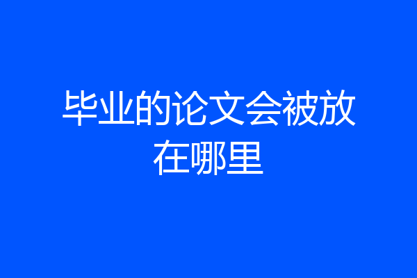 毕业的论文会被放在哪里