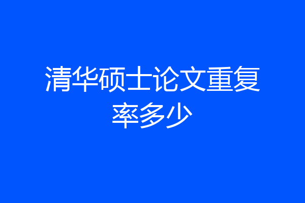清华硕士论文重复率多少