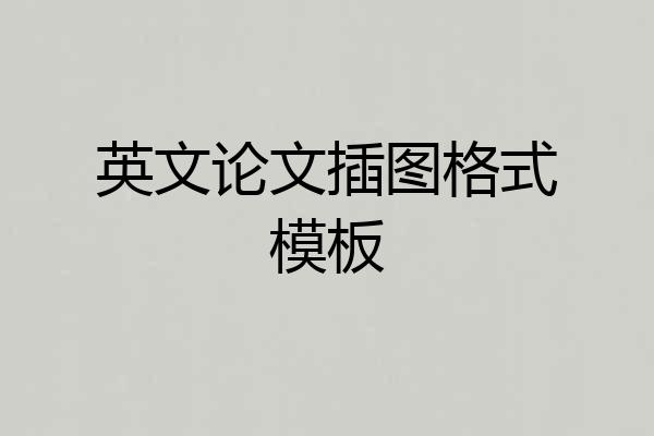 英文论文插图格式模板