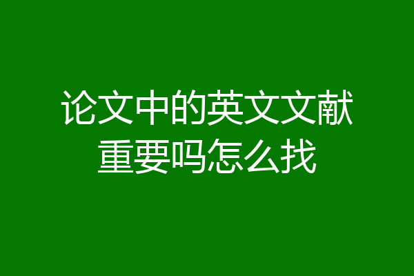 论文中的英文文献重要吗怎么找