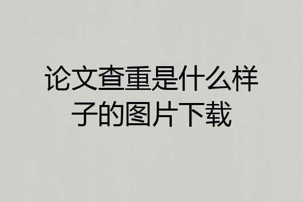 论文查重是什么样子的图片下载