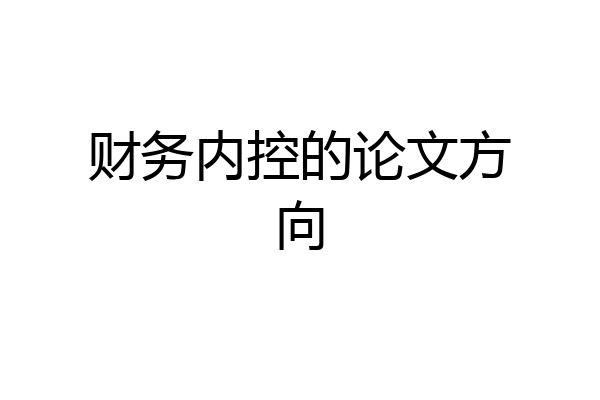 财务内控的论文方向