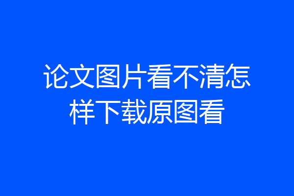 论文图片看不清怎样下载原图看