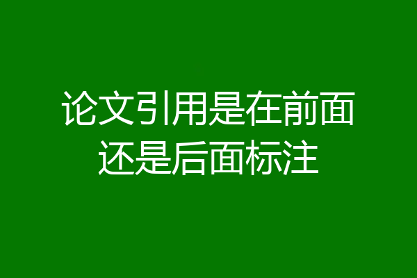 论文引用是在前面还是后面标注