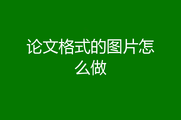 论文格式的图片怎么做