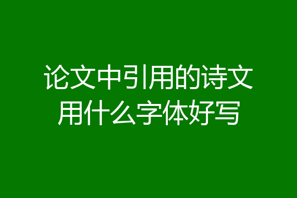 论文中引用的诗文用什么字体好写
