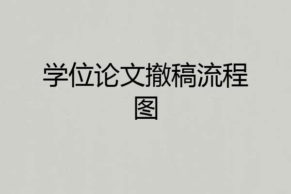 学位论文撤稿流程图