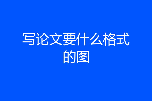 写论文要什么格式的图