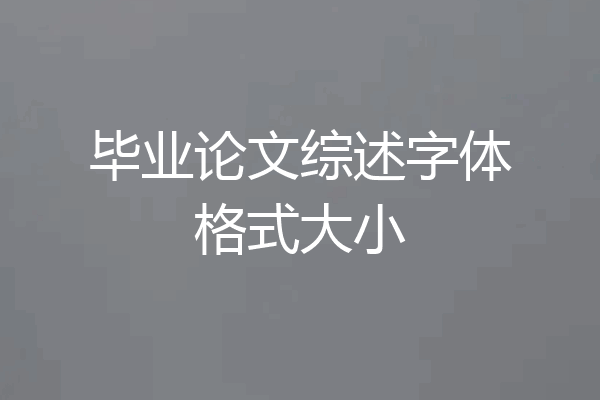 毕业论文综述字体格式大小