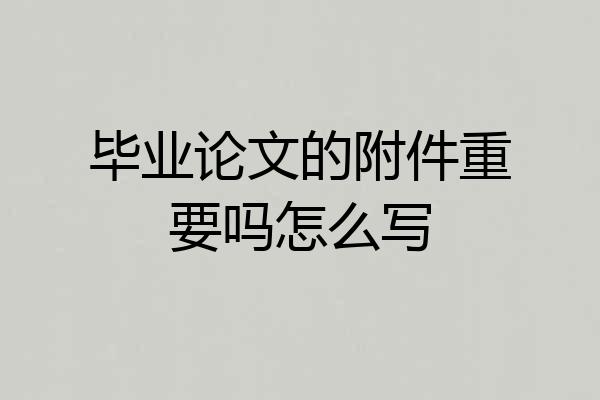 毕业论文的附件重要吗怎么写