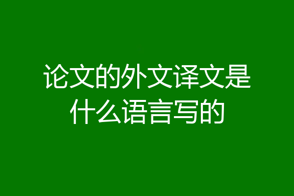 论文的外文译文是什么语言写的