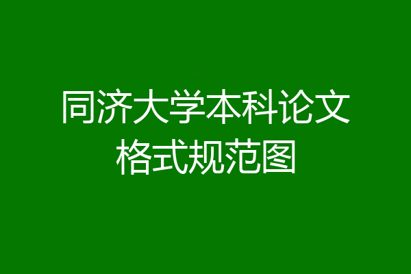 同济大学本科论文格式规范图