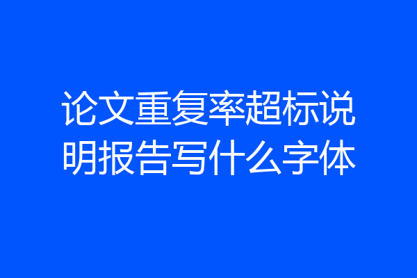 论文重复率超标说明报告写什么字体