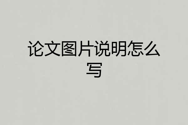 论文图片说明怎么写