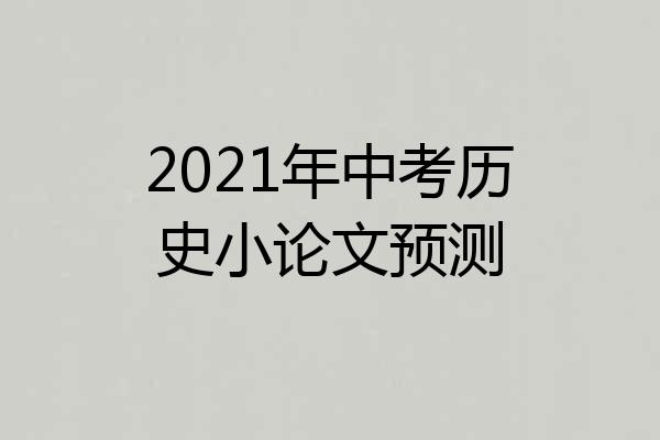 2021年中考历史小论文预测