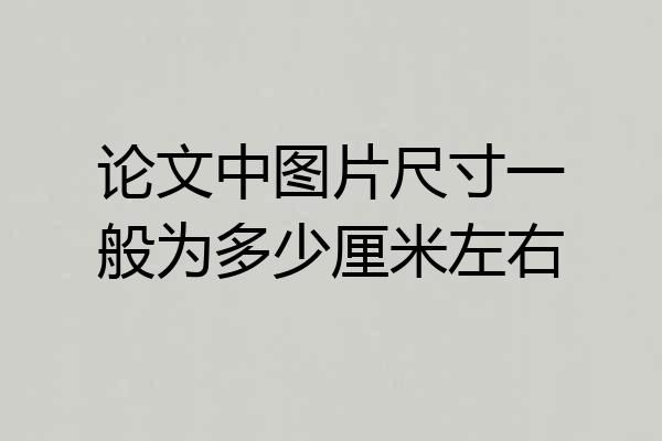 论文中图片尺寸一般为多少厘米左右