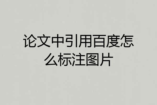 论文中引用百度怎么标注图片