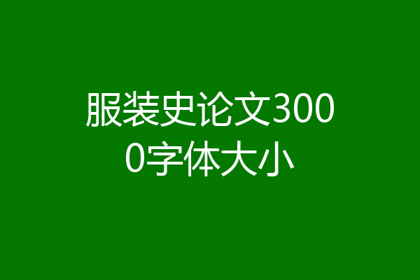 服装史论文3000字体大小