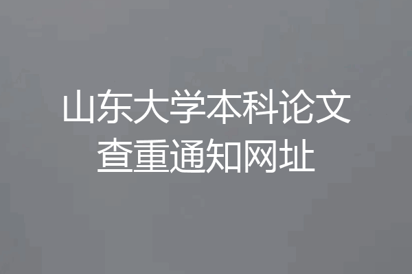 山东大学本科论文查重通知网址