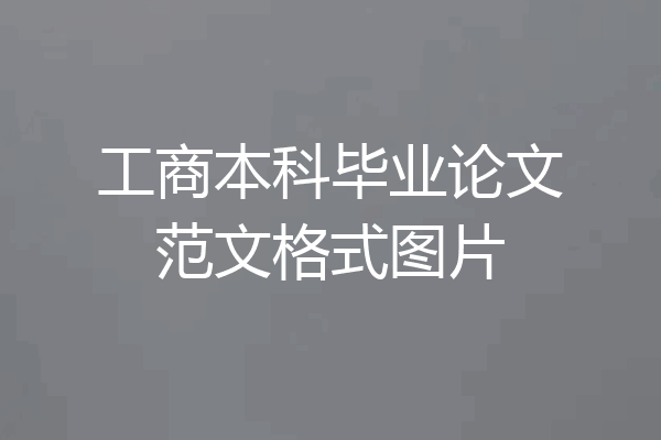 工商本科毕业论文范文格式图片