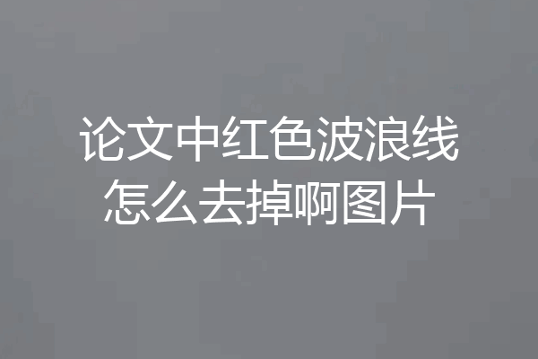 论文中红色波浪线怎么去掉啊图片