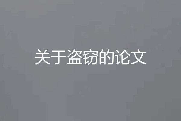 关于盗窃的论文