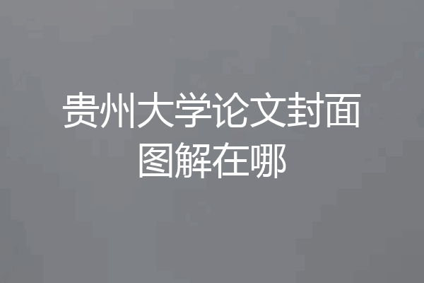 贵州大学论文封面图解在哪