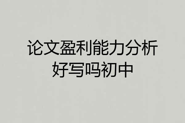 论文盈利能力分析好写吗初中
