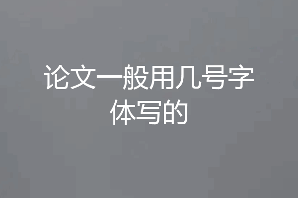 论文一般用几号字体写的
