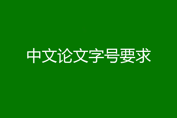 中文论文字号要求