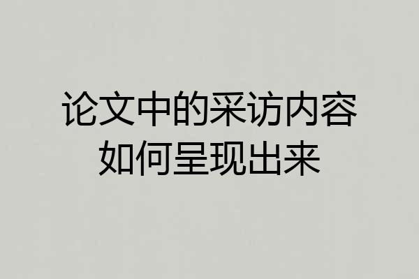 论文中的采访内容如何呈现出来