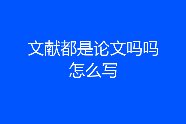 文献都是论文吗吗怎么写