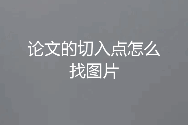 论文的切入点怎么找图片