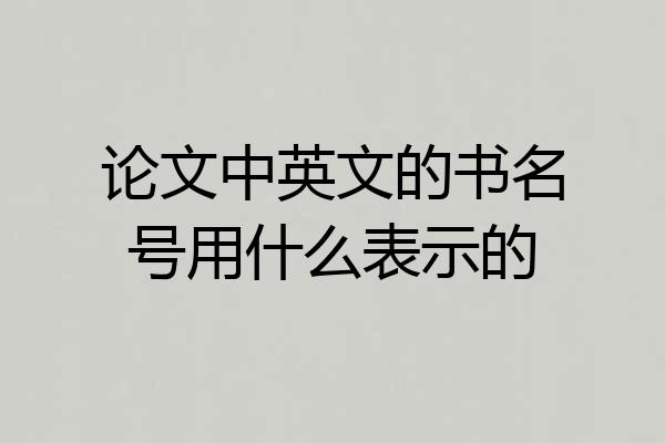 论文中英文的书名号用什么表示的
