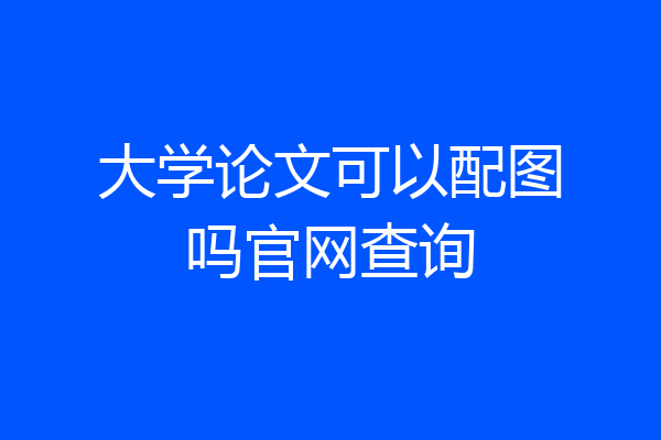 大学论文可以配图吗官网查询