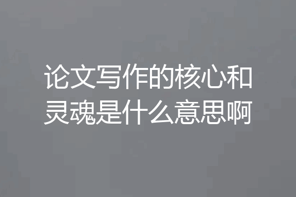 论文写作的核心和灵魂是什么意思啊