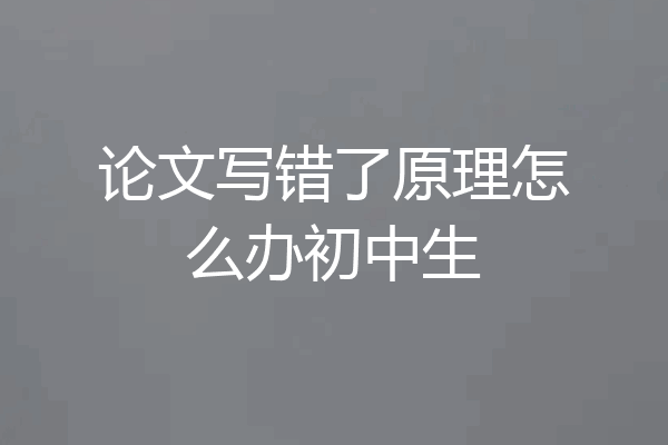 论文写错了原理怎么办初中生