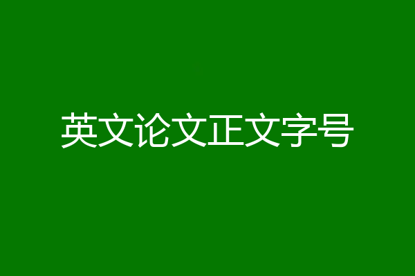 英文论文正文字号