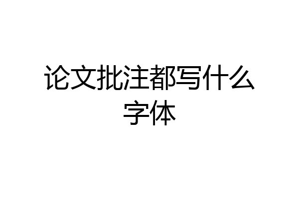 论文批注都写什么字体