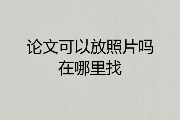 论文可以放照片吗在哪里找