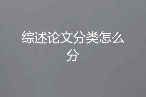综述论文分类怎么分