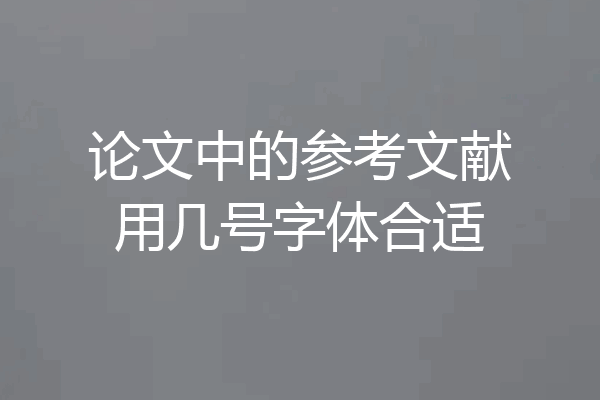 论文中的参考文献用几号字体合适
