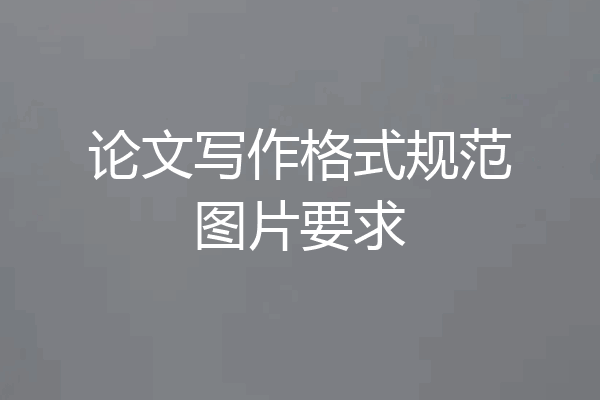 论文写作格式规范图片要求