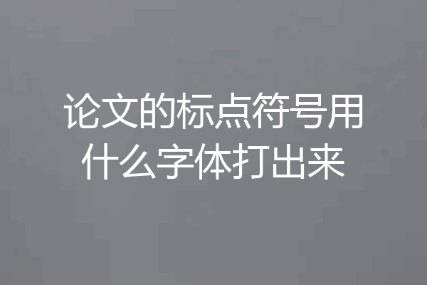 论文的标点符号用什么字体打出来